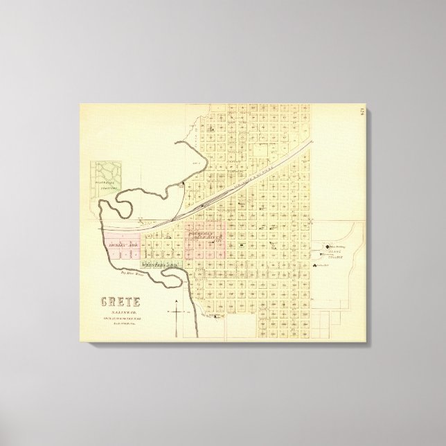 Lienzo Condado de Creta y Saline, Nebraska (Anverso)