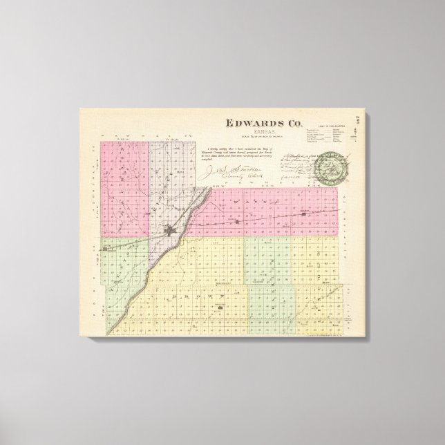 Lienzo Condado de Edwards, Kansas (Anverso)