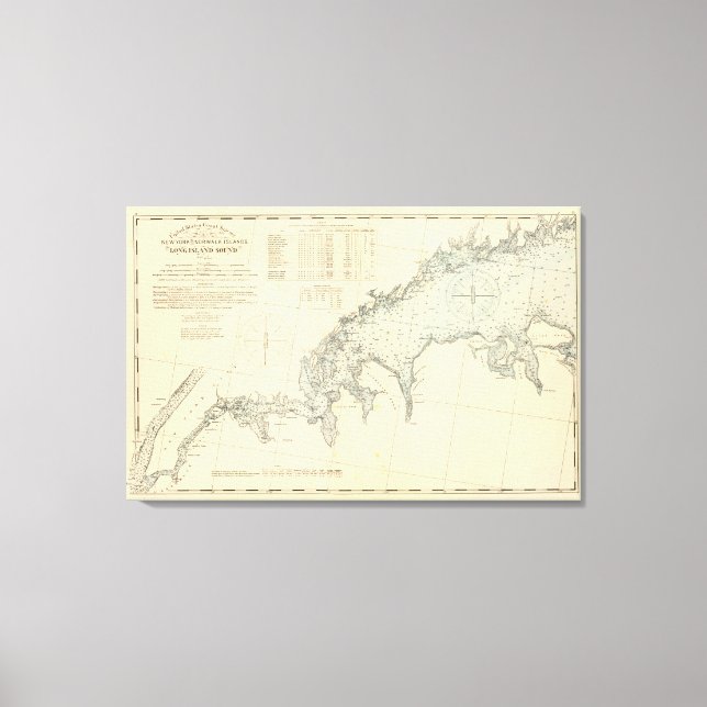 Lienzo Condado de Fairfield Connecticut, Long Island NY (Anverso)