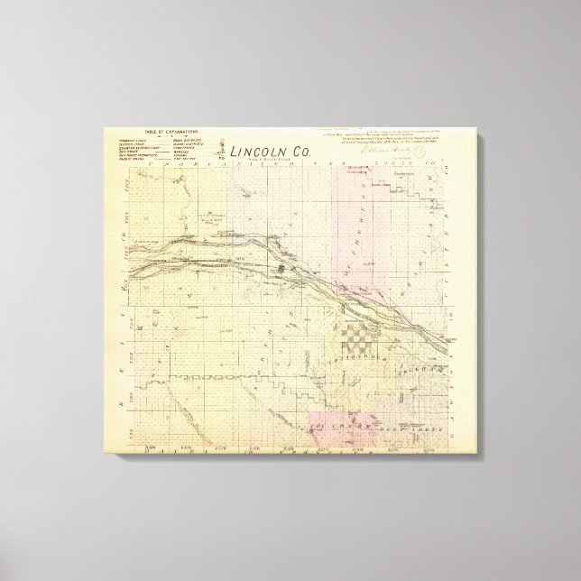 Lienzo Condado de Lincoln, Nebraska (Anverso)