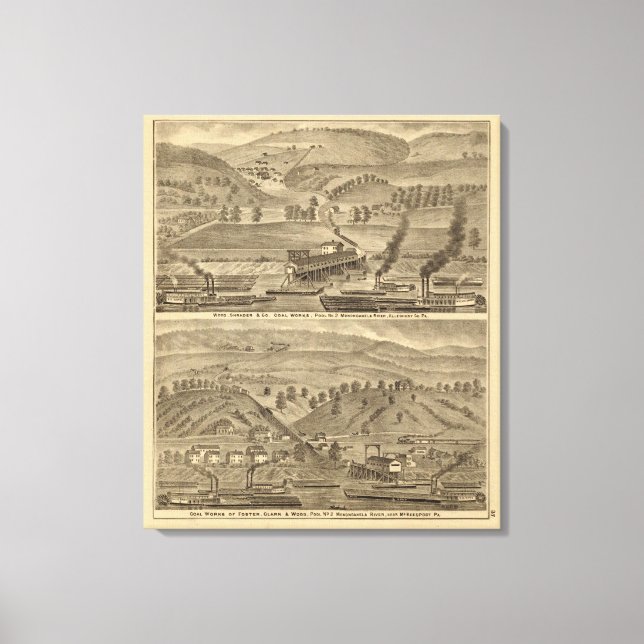 Lienzo Condado de McKeesport Allegheny, Pennsylvania (Anverso)