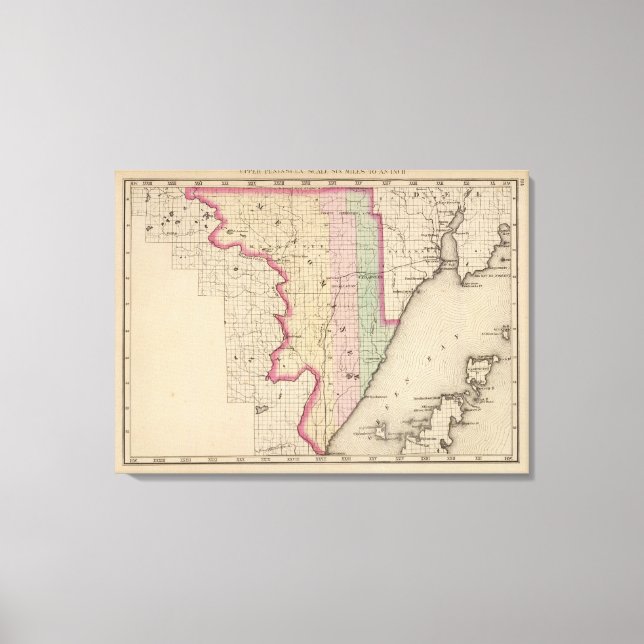 Lienzo Condado de Menominee Michigan (Anverso)