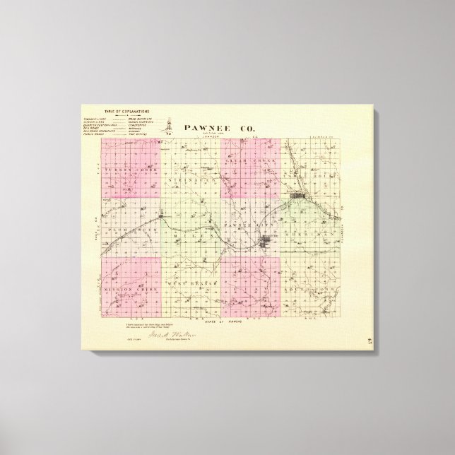 Lienzo Condado de Pawnee, Nebraska (Anverso)