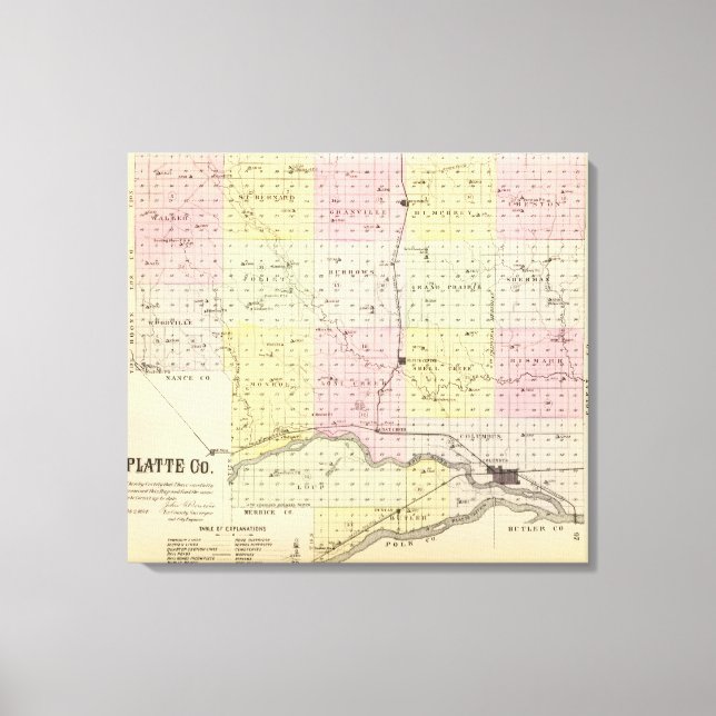 Lienzo Condado de Platte, Nebraska (Anverso)