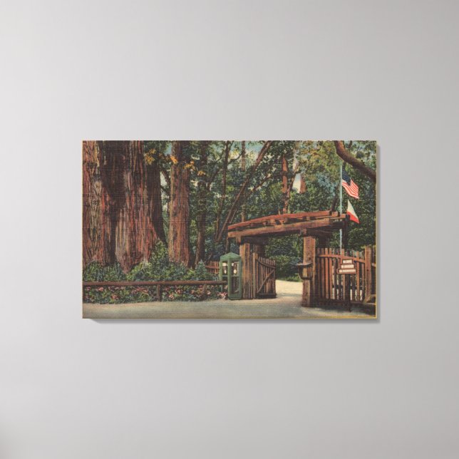 Lienzo Condado de Santa Cruz, CA Entrada al Parque de los (Anverso)