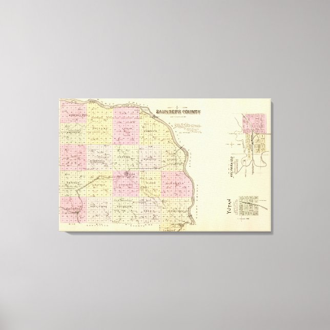 Lienzo Condado de Saunders, Nebraska (Anverso)