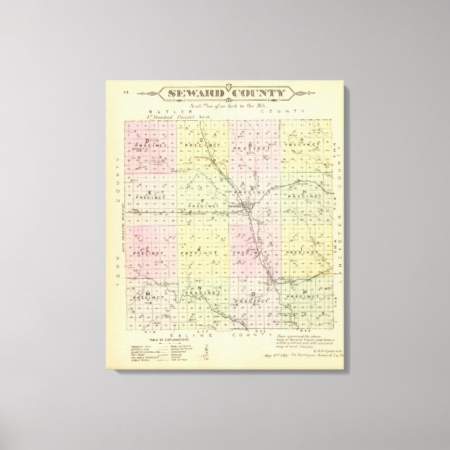 Lienzo Condado de Seward, Nebraska (Anverso)