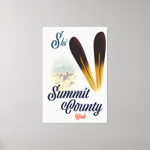 Lienzo Condado de Ski Summit, poster de esquí de Utah.