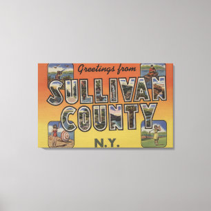 Lienzo Condado de Sullivan, Nueva York - Escenas de letra