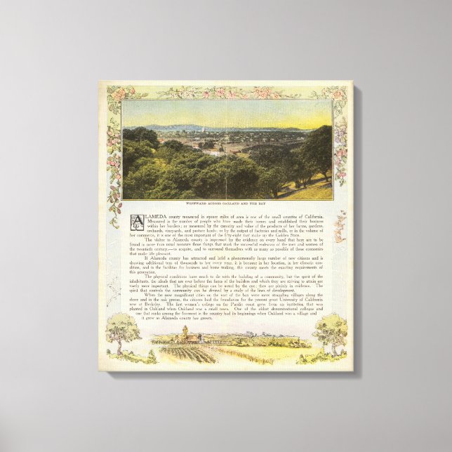 Lienzo Condado de Verso Alameda, Oakland y la bahía (Anverso)