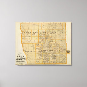 Lienzo Condados de la arcilla, Wilkin, Becker, Minnesota