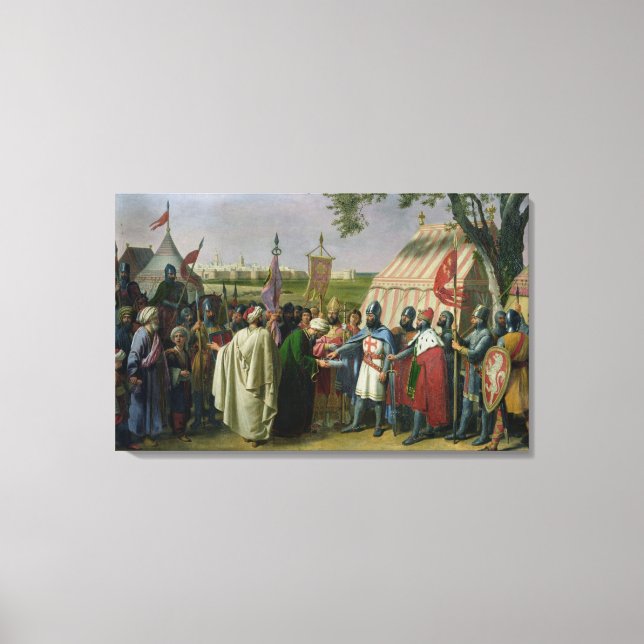 Lienzo Conde de Trípoli aceptando la rendición (Anverso)