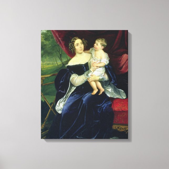 Lienzo Condesa Olga Ivanovna Orlov con su hija (Anverso)