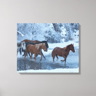 Lienzo Conducción de caballos en invierno