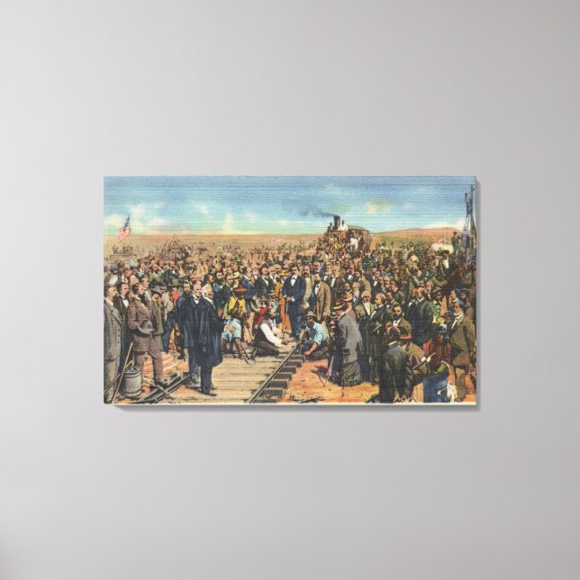 Lienzo Conducción del último Spike - Ferrocarril (Anverso)