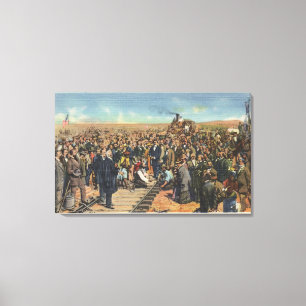 Lienzo Conduciendo el punto pasado - pista de ferrocarril