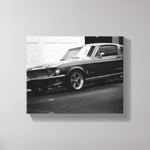 Lienzo Conductor de detalles del coche clásico del múscul