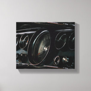 Lienzo Conductor del salpicadero del coche clásico del mú