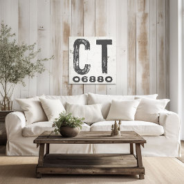 Lienzo Conectividad del código postal estatal rústico de 