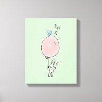 Conejito aguantando un globo