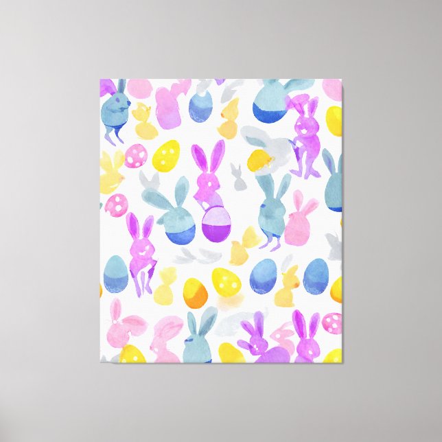 Lienzo conejito con huevos de Pascua (Anverso)