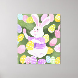 Lienzo conejito con huevos de Pascua