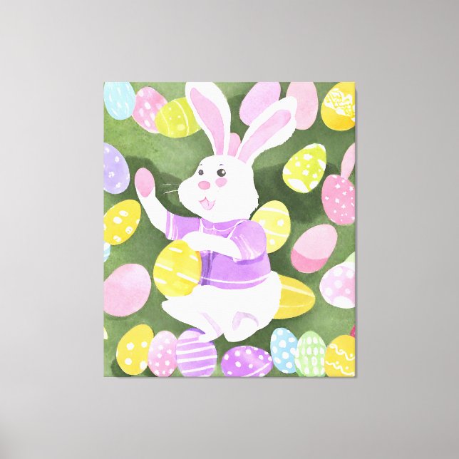 Lienzo conejito con huevos de Pascua (Anverso)