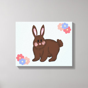Lienzo Conejito dulce con flores