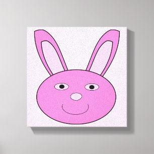 Lienzo Conejito Rosa Femenino Cara Primavera Pascua