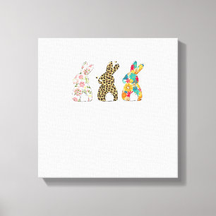 Lienzo Conejitos de Pascua Lindos Conejito Leopardo y Con
