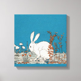Lienzo Conejo Blanco Vintage Elegante