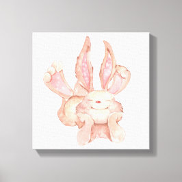 Lienzo Conejo Bunny Sonriente Pintado a la Acuarela