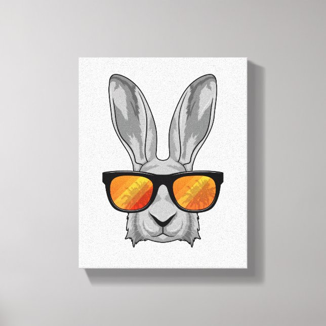 Lienzo Conejo con gafas de sol (Anverso)