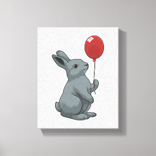 Lienzo Conejo con globo
