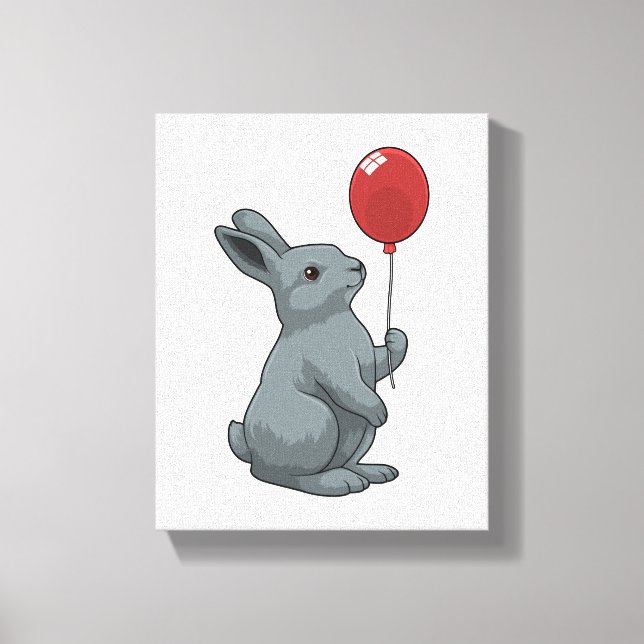 Lienzo Conejo con globo (Anverso)