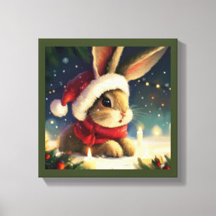 Lienzo Conejo de Navidad 4
