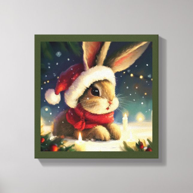 Lienzo Conejo de Navidad 4 (Anverso)