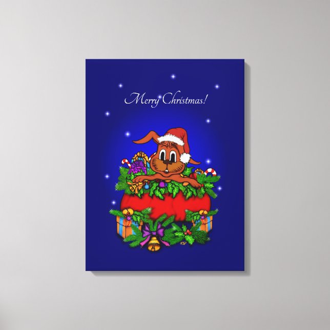 Lienzo Conejo de navidades (Anverso)