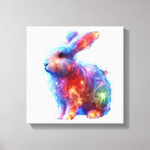 Lienzo Conejo de prisma brillante - Animal de luz neonata