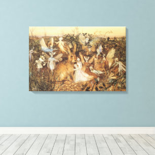 Lienzo Conejo entre las hadas, cuentos de hadas veneciana