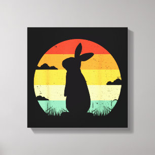 Lienzo Conejo Retro Vintage Estilo 80s Amante de Conejos