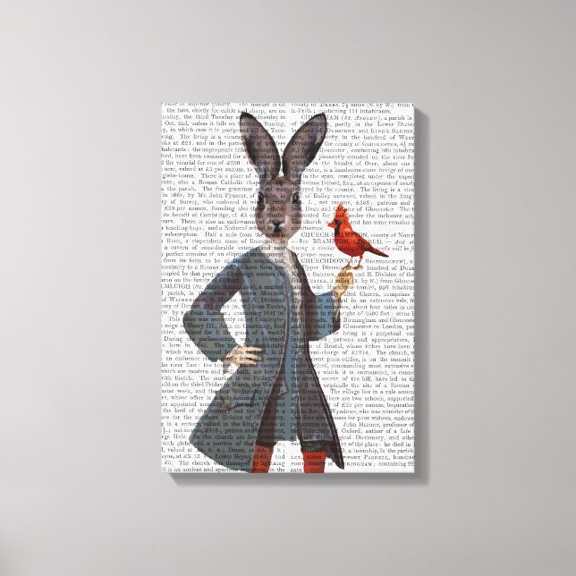 Lienzo Conejo y pájaro (Anverso)