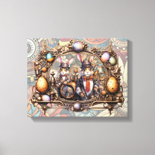 Lienzo Conejos de Pascua de Steampunk