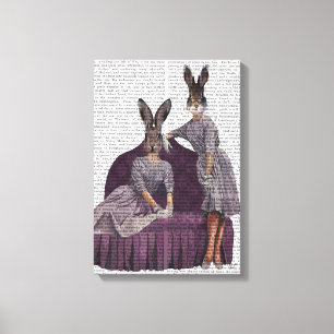 Lienzo Conejos en morado