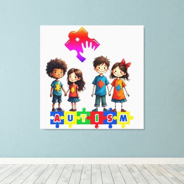 Lienzo Conexión al Autismo (Insitu (piso de madera))