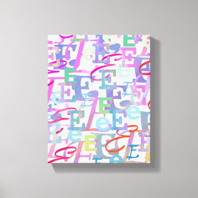 Lienzo Confeti de Letras "E" (Anverso)