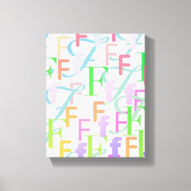 Lienzo Confeti de Letras "F" (Anverso)