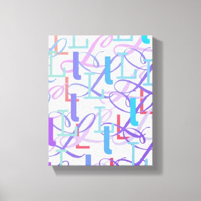 Lienzo Confeti de Letras "L" (Anverso)
