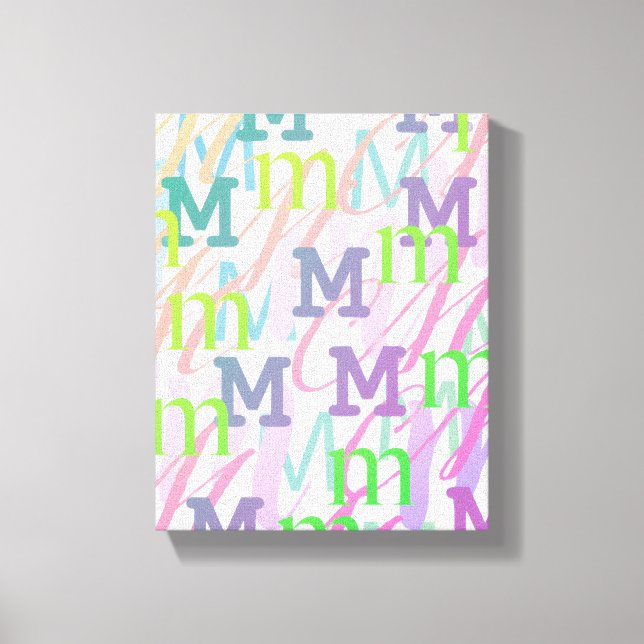 Lienzo Confeti de Letras "M" (Anverso)