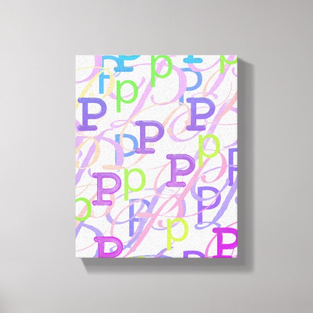 Lienzo Confeti de Letras "P" (Anverso)